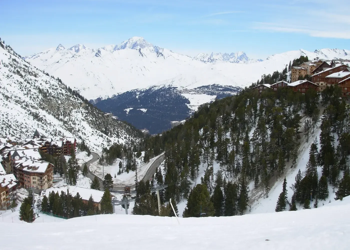 La station des Arcs sous la neige